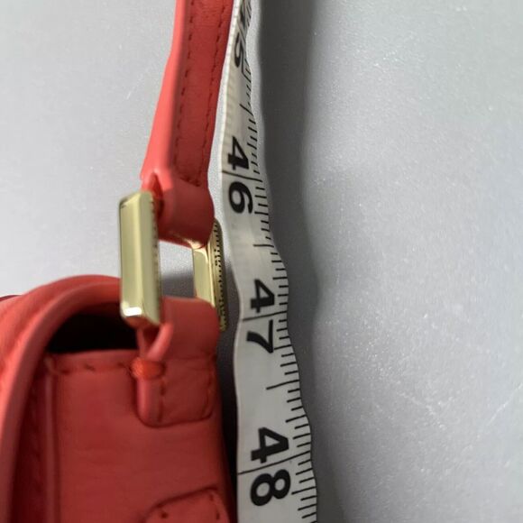 TORY BURCH Landon Crossbody Bag Small Brick Red Leather Flap Adjustable Strap - Picture 16 of 16